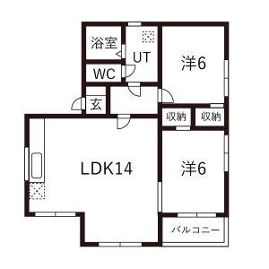 ACTIVE716(2LDK/4階)の間取り写真