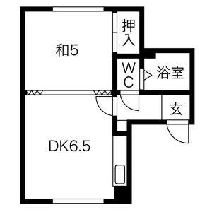 18条コーポ(1DK/1階)の間取り写真