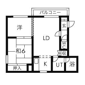 エクセレンス西町(2LDK/2階)の間取り写真