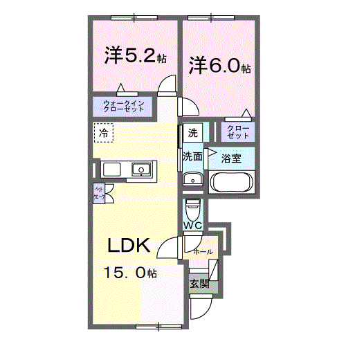 千歳線 千歳駅(北海道) 徒歩99分 2階建 新築(2LDK/1階)の間取り写真