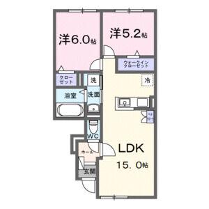 千歳線 千歳駅(北海道) 徒歩99分 2階建 新築(2LDK/1階)の間取り写真