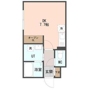 COFFRET西町北(ワンルーム/4階)の間取り写真