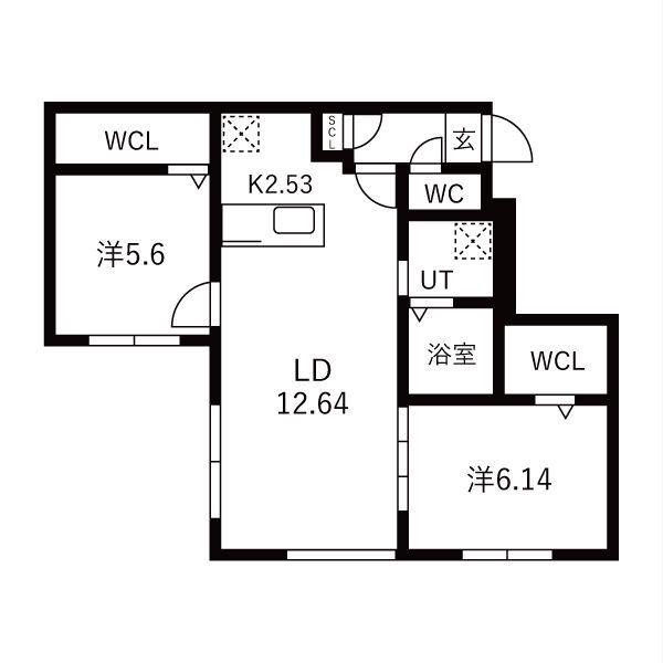 VILLAGE KOTONI(2LDK/1階)の間取り写真