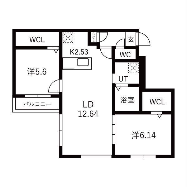 VILLAGE KOTONI(2LDK/3階)の間取り写真