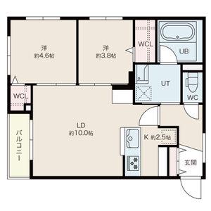 RAFFINE(2LDK/4階)の間取り写真