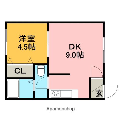 ΑNEXT東札幌第2(1LDK/3階)の間取り写真