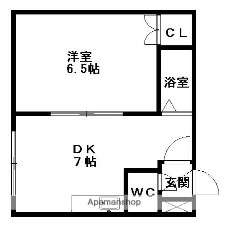 アーバン栄通B(1DK/4階)の間取り写真