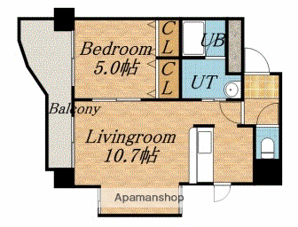 シャレオ当別弐番館(1LDK/2階)の間取り写真