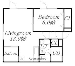 ベストセブン(1LDK/1階)の間取り写真