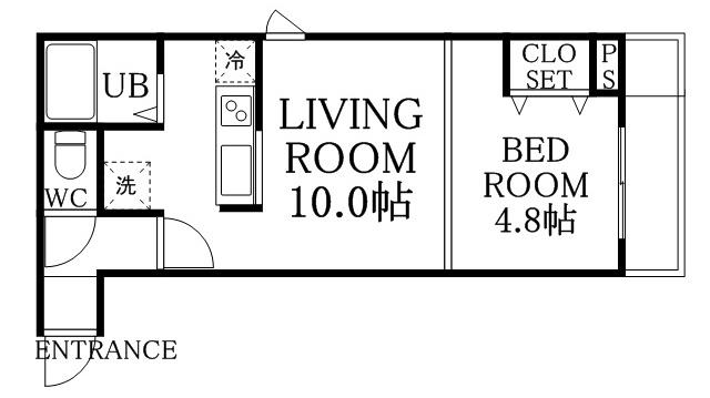 コトン月寒中央(1LDK/3階)の間取り写真