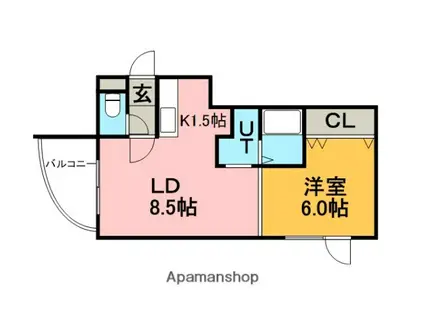 ラークヒルズステーションフロント(1LDK/3階)の間取り写真