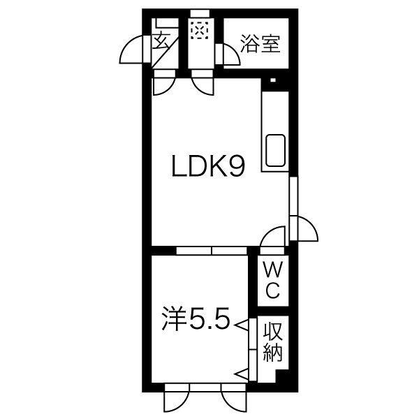 アイビーハウス美園(1DK/3階)の間取り写真