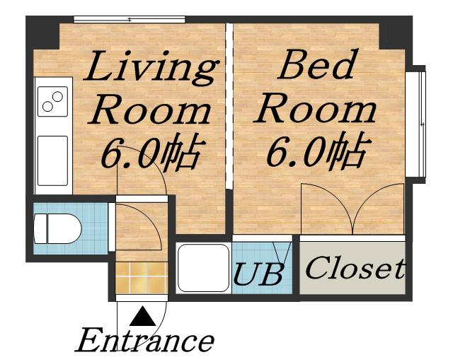 恵比寿第1ハイツ(1DK/3階)の間取り写真