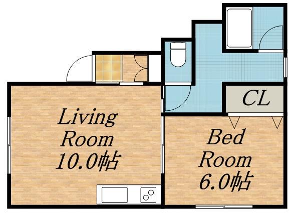メゾン下田(1LDK/1階)の間取り写真