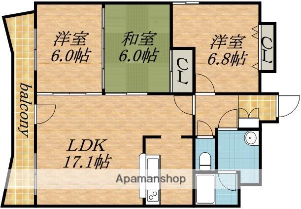 イーストセンタービル(3LDK/10階)の間取り写真