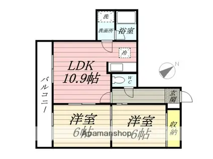 HS栄通164(2LDK/3階)の間取り写真