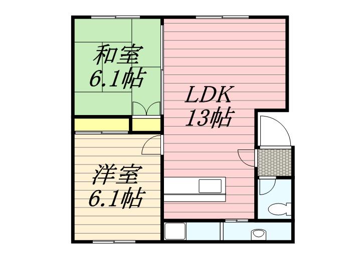 グローバル南平岸(2LDK/4階)の間取り写真