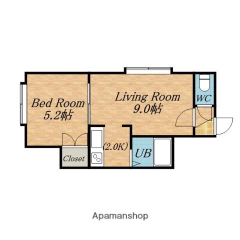 ファーストハウス本通(1LDK/1階)の間取り写真