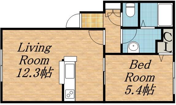 メイテルハイム平岸(1LDK/3階)の間取り写真