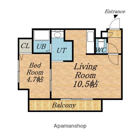 グランドヴュー共応(1LDK/8階)の間取り写真