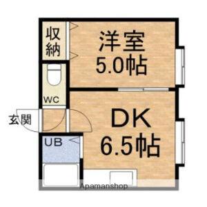 JPコート南郷B(1DK/2階)の間取り写真