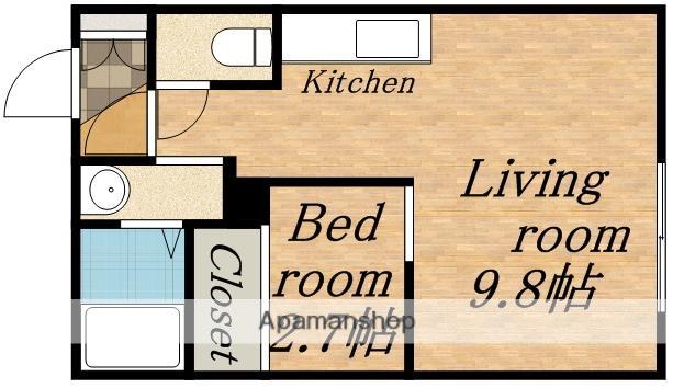 HS414 旧サザンスクエア(1DK/4階)の間取り写真
