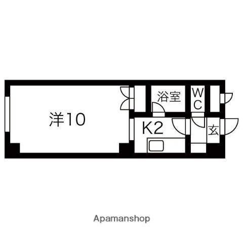 チャイルドパークⅡ(1K/2階)の間取り写真