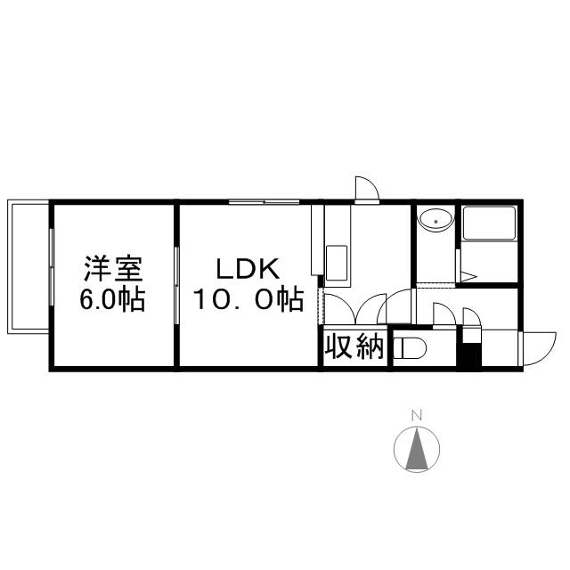 エクセレント本郷(1DK/1階)の間取り写真