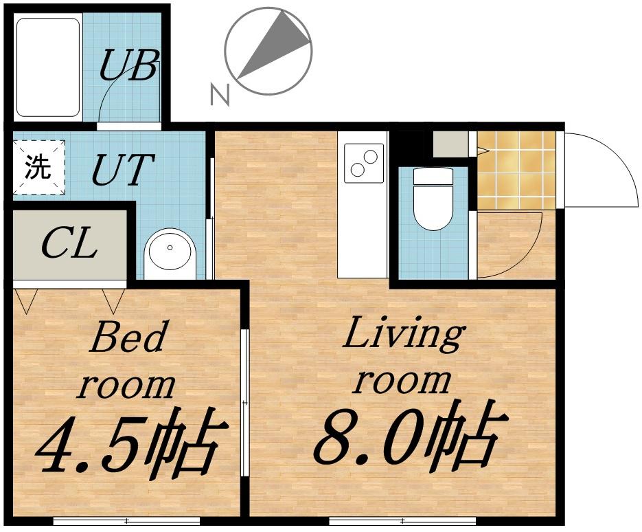 プリマクラッセ菊水(1LDK/1階)の間取り写真
