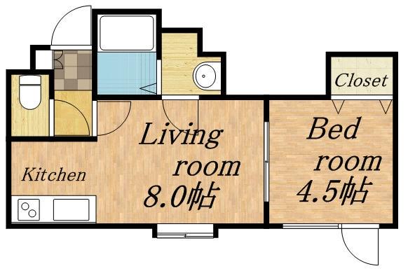 クール西岡(1LDK/3階)の間取り写真