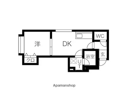 ステージ澄川南Ⅱ(1DK/2階)の間取り写真