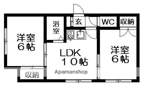 HSハイツ(2DK/3階)の間取り写真