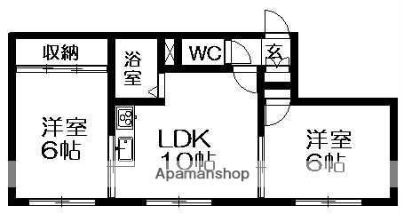 HSハイツ(2DK/3階)の間取り写真