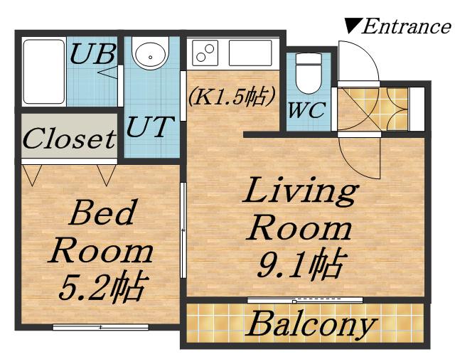 コンフォートステイ南郷通(1LDK/8階)の間取り写真