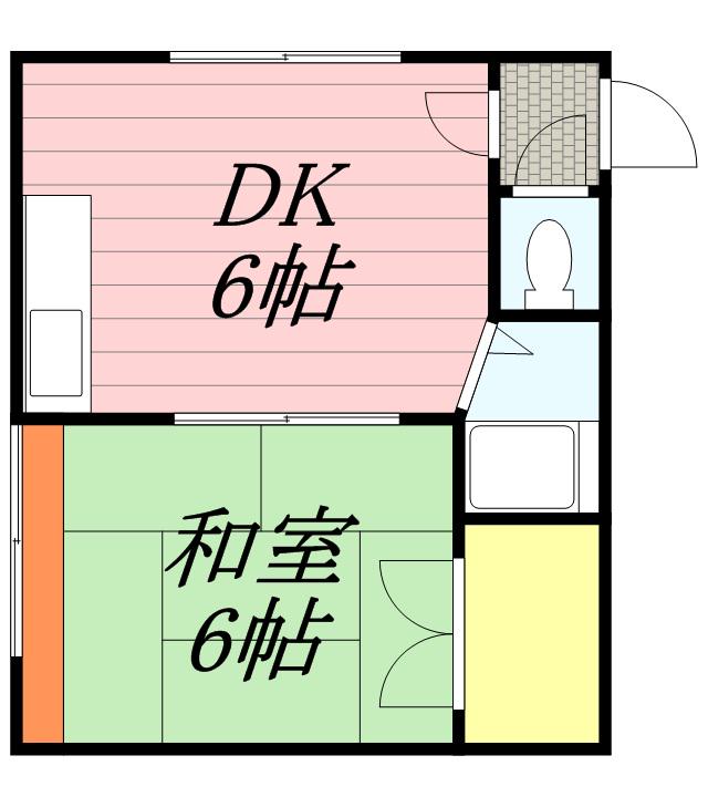 パレスふじい宅建(1DK/2階)の間取り写真