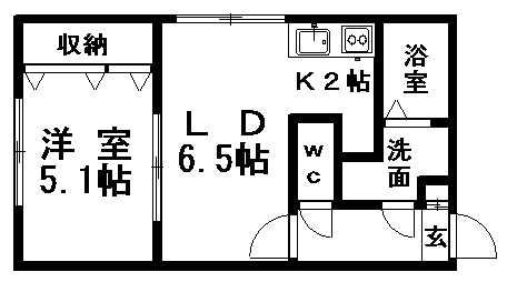 ル・ファール美園(1LDK/4階)の間取り写真