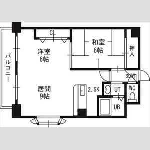 フェアフィールド菊水(2LDK/5階)の間取り写真