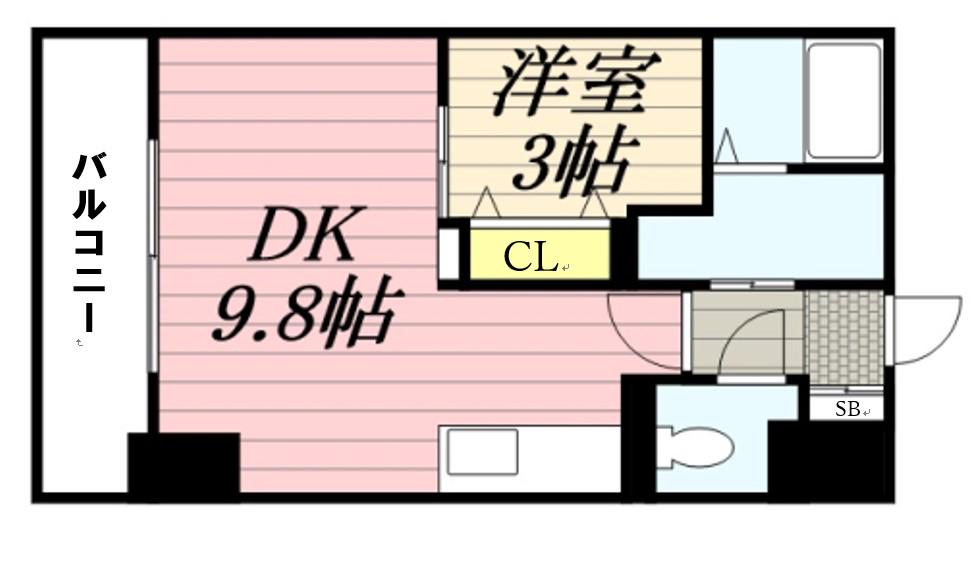 HF東札幌レジデンス(1LDK/9階)の間取り写真