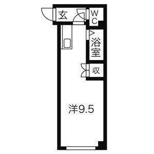 カロッツェリア菊水(ワンルーム/3階)の間取り写真