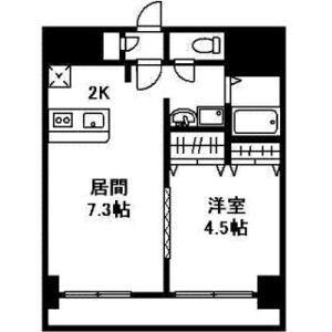 アーク菊水43(1LDK/8階)の間取り写真