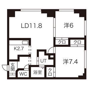 EF TOWN 1ST(2LDK/1階)の間取り写真