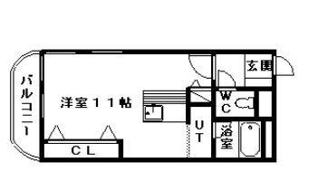 ファーストコートA(ワンルーム/2階)の間取り写真
