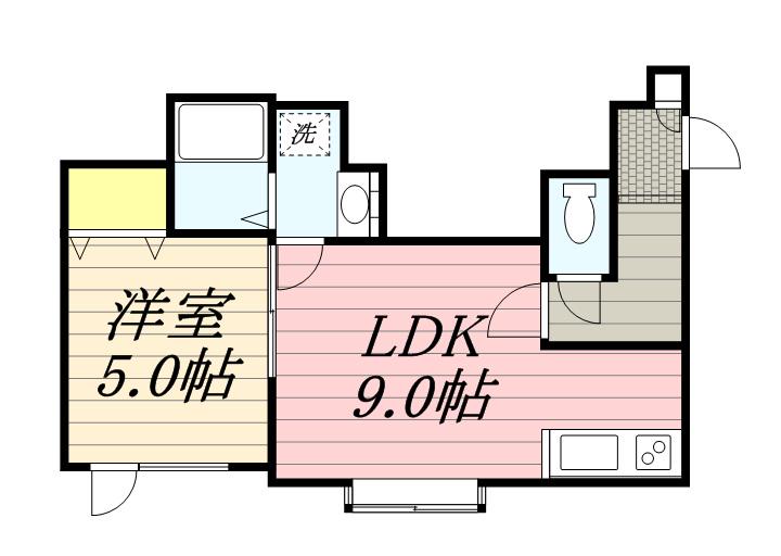 サマセット・ハウス弐番館(1LDK/1階)の間取り写真