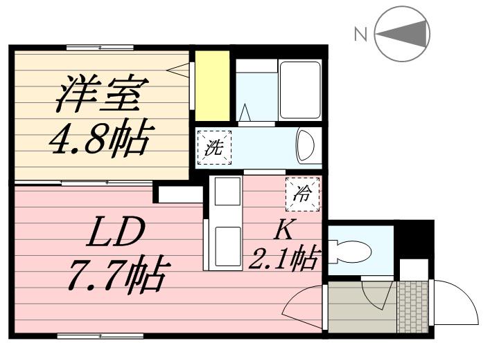COCOLU(1LDK/4階)の間取り写真