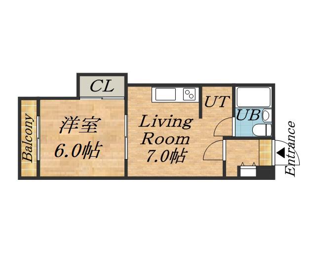 ビッグパレス白石(1DK/2階)の間取り写真