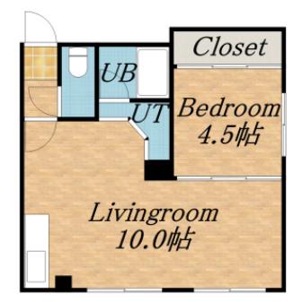 もえぎ第2マンション(1LDK/3階)の間取り写真