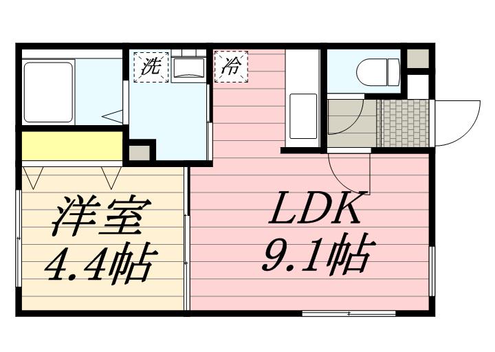 HS平岸445(1LDK/4階)の間取り写真