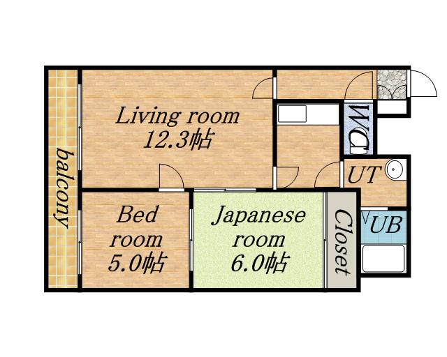 アース南郷21(2LDK/4階)の間取り写真