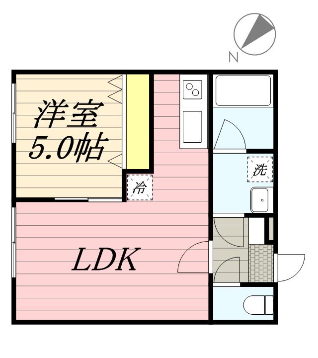 レオン 東札幌(1LDK/2階)の間取り写真