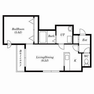 プリマベーラ菊水(1LDK/4階)の間取り写真
